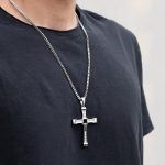 Men's Steel Necklace with Fast & Furious Cross - Image 2