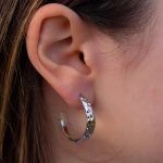 Textured Half Hoop Earring – Surgical Stainless Steel - Image 3