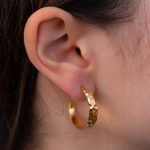 Textured Half Hoop Earring – Surgical Stainless Steel - Image 2