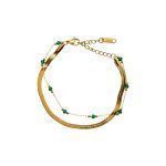 Βραχιόλι Διπλή Αλυσίδα Ατσάλι Χάντρες Steel Double Chain Bracelet Beads