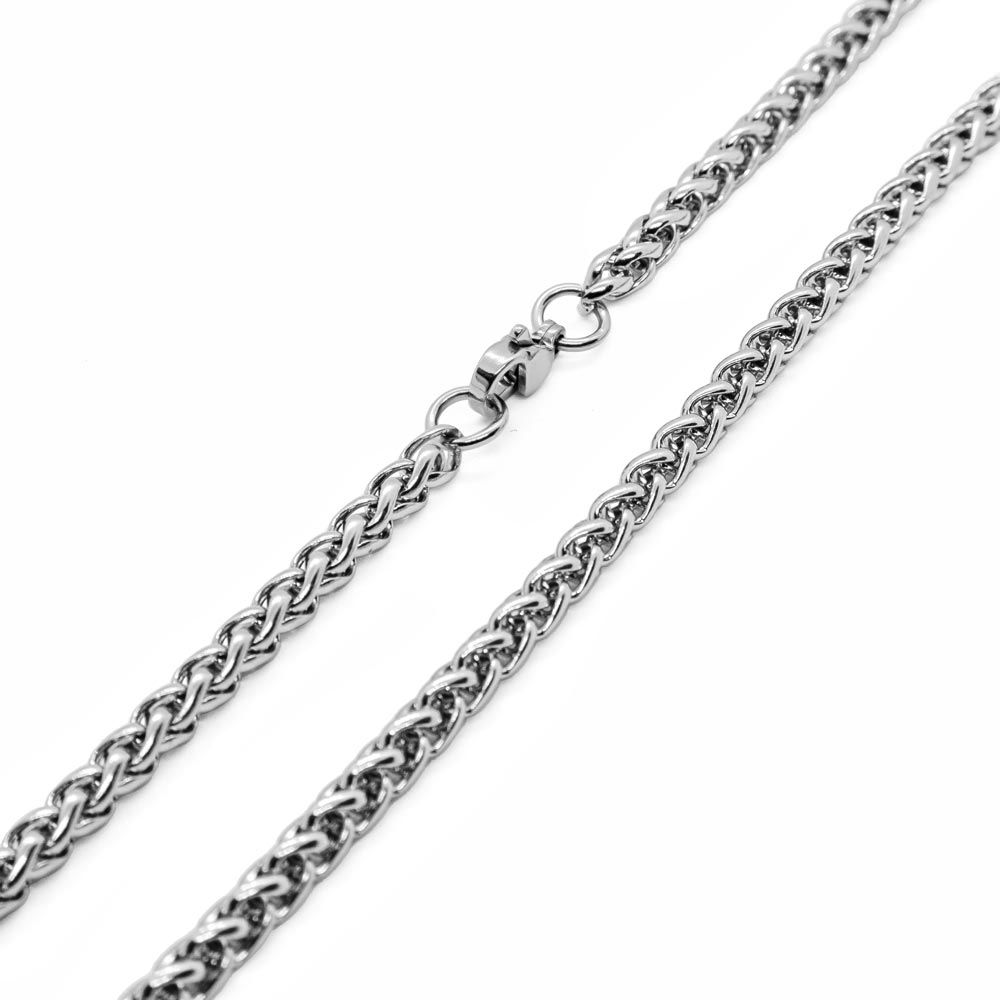 Αλυσίδα Λαιμού Wheat Ατσάλι Steel Spiga Chain Necklace