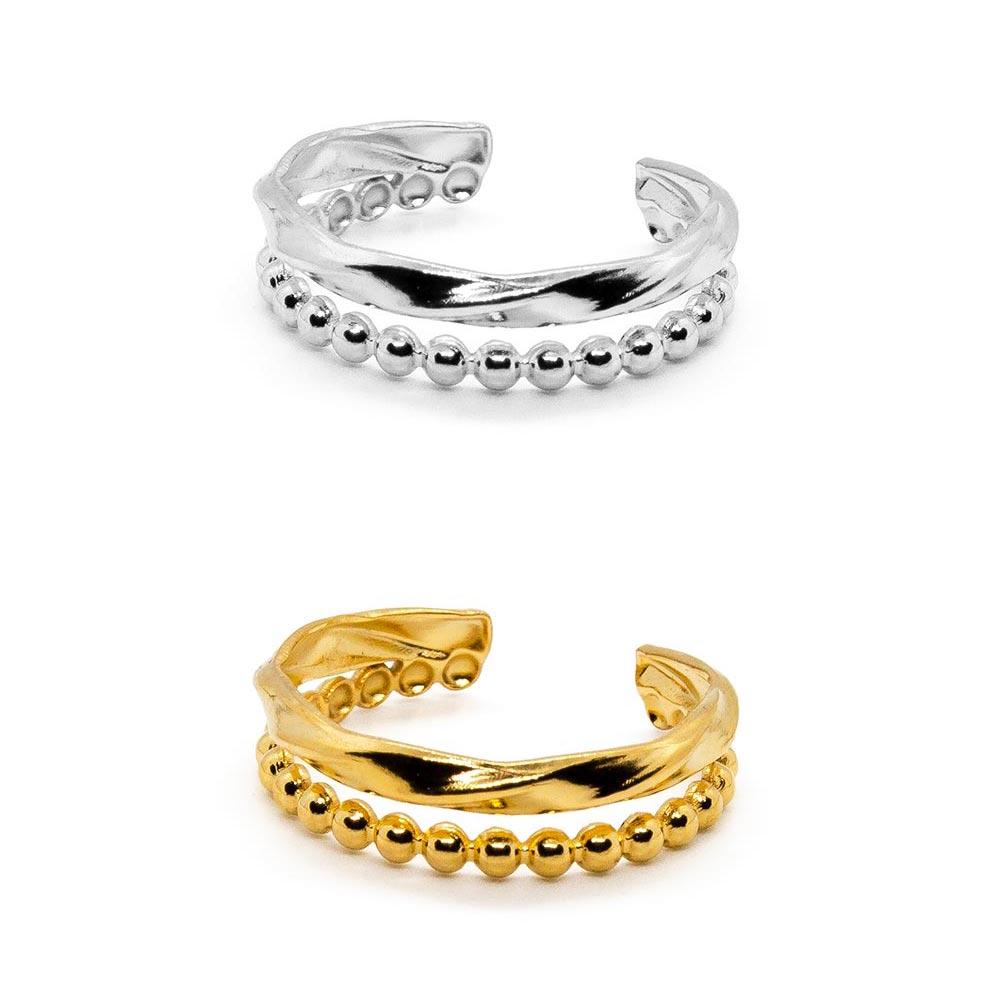 Ρυθμιζόμενο Διπλό Δαχτυλίδι Ατσάλι Steel Adjustable Double Ring