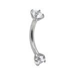 Μπάρα μπανάνα Τιτάνιο Ζιρκόν Titanium Banana Barbell Zircon