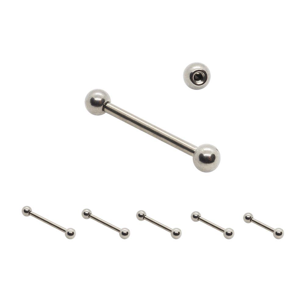 Silver barbell piercing outlet