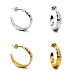 textured half hoop earring – surgical stainless steel