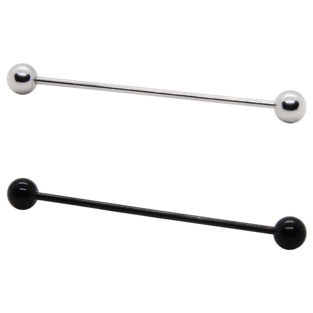 Steel Industrial Barbell Piercing with 5mm Balls Piercing.gr